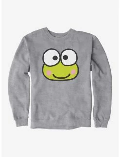 Outlet 😉 Keroppi Face Icon Sweatshirt 😉 -Cheap Sanrio Store 19358380 hi