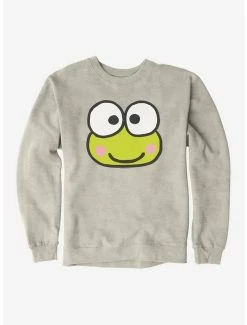 Outlet 😉 Keroppi Face Icon Sweatshirt 😉 -Cheap Sanrio Store 19358394 hi