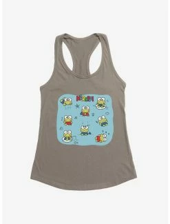 Best Pirce 🔔 Keroppi Happy Vibes 👧 Girls Tank 😉 -Cheap Sanrio Store 19361182 hi