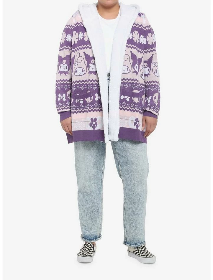 Best deal ✨ My Melody & Kuromi Sherpa Hooded 👧 Girls Open Cardigan Plus Size 🛒 4 Best deal ✨ My Melody & Kuromi Sherpa Hooded 👧 Girls Open Cardigan Plus Size 🛒 - Image 2