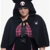 Discount 🎉 Kuromi Figural Ears 👧 Girls Capelet Plus Size ❤️ -Cheap Sanrio Store 19431449 hi