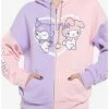 Cheapest ⌛ My Melody & Kuromi Pastel Split 👧 Girls Hoodie 😉