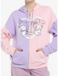 Cheapest โ My Melody & Kuromi Pastel Split ๐ง Girls Hoodie ๐