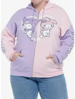 Wholesale ๐ My Melody & Kuromi Pastel Split ๐ง Girls Hoodie Plus Size โ