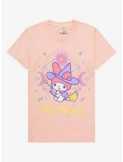 Coupon 🔔 My Melody Pastel Witch Boyfriend Fit 👧 Girls T-Shirt 🛒