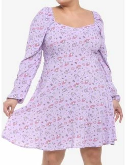 Discount โ๏ธ My Melody & Kuromi Sweetheart Long-Sleeve ๐ Dress Plus Size โค๏ธ