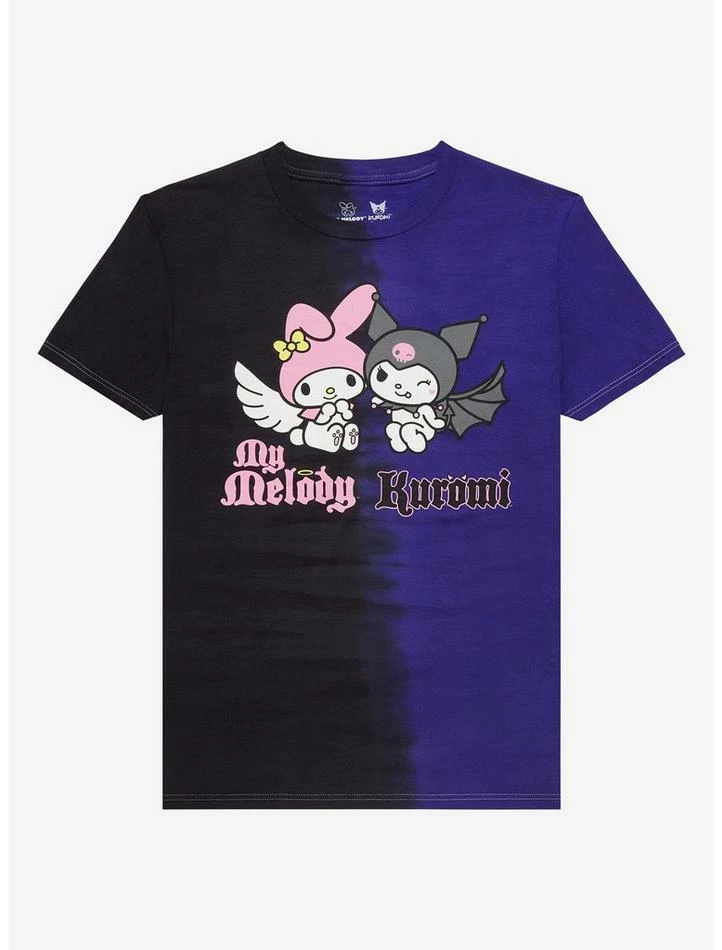 Flash Sale 🎁 My Melody & Kuromi Angel Devil Split Wash Boyfriend Fit 👧 Girls T-Shirt 👏 3 Flash Sale 🎁 My Melody & Kuromi Angel Devil Split Wash Boyfriend Fit 👧 Girls T-Shirt 👏