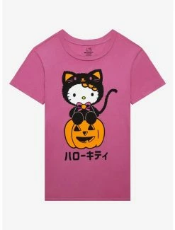 Budget ⭐ Hello Kitty Pumpkin 👧 Girls T-Shirt 🤩