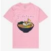 Budget 👏 Gudetama Pink Ramen Boyfriend Fit 👧 Girls T-Shirt 🧨 -Cheap Sanrio Store 19991241 hi