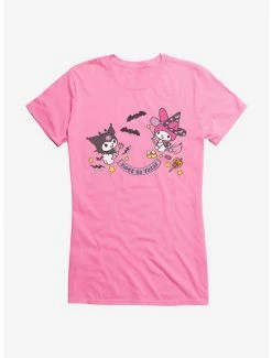 Cheapest 🔥 My Melody And Kuromi 🧛 Halloween All Together 👧 Girls T-Shirt ✔️ -Cheap Sanrio Store 20034234 hi
