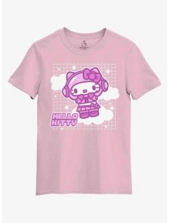 Best Sale 🔥 Hello Kitty Astro Grid Boyfriend Fit 👧 Girls T-Shirt 🛒