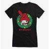 Cheapest 😉 My Melody Happy Holidays 🎄 Christmas Wreath 👧 Girls T-Shirt 🌟