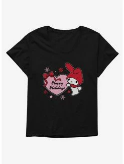 New ✨ My Melody Happy Holidays Heart 👧 Girls T-Shirt Plus Size 👍 -Cheap Sanrio Store 20256950 hi