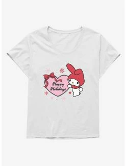 New ✨ My Melody Happy Holidays Heart 👧 Girls T-Shirt Plus Size 👍