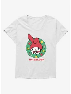 Outlet ๐ฅฐ My Melody Happy Holidays ๐ Christmas Wreath ๐ง Girls T-Shirt Plus Size ๐