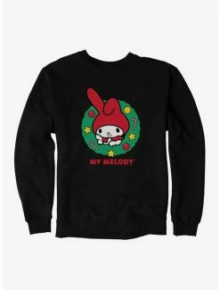Deals ✔️ My Melody Happy Holidays 🎄 Christmas Wreath Sweatshirt 😉 -Cheap Sanrio Store 20262109 hi 1