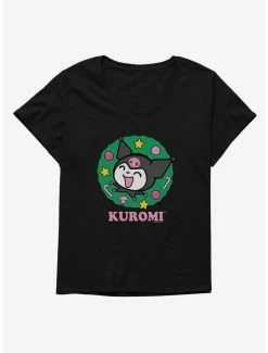 Coupon 🎁 Kuromi 🎁 Christmas Wreath 👧 Girls T-Shirt Plus Size ✔️ -Cheap Sanrio Store 20264599 hi