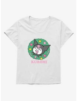 Coupon 🎁 Kuromi 🎁 Christmas Wreath 👧 Girls T-Shirt Plus Size ✔️ -Cheap Sanrio Store 20264608 hi 1