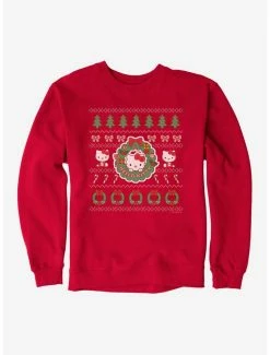 Cheap ✨ Hello Kitty Ugly 🎄 Christmas Pattern Sweatshirt ✔️ -Cheap Sanrio Store 20293176 hi