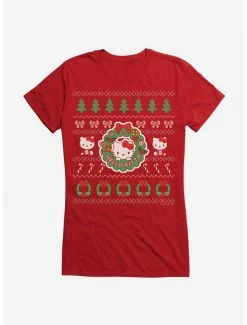 Promo ✨ Hello Kitty Ugly 🎄 Christmas Pattern 👧 Girls T-Shirt 😍 -Cheap Sanrio Store 20293282 hi