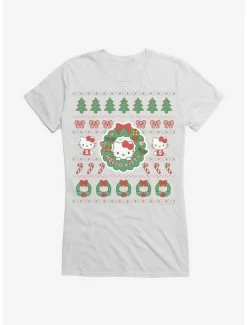 Promo ✨ Hello Kitty Ugly 🎄 Christmas Pattern 👧 Girls T-Shirt 😍 -Cheap Sanrio Store 20293289 hi